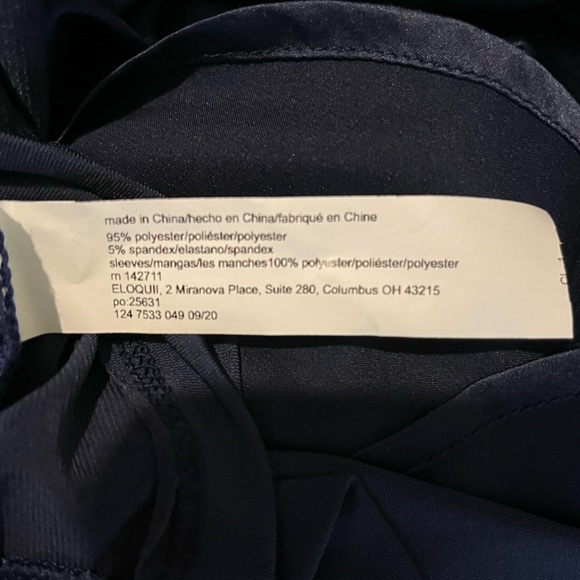 Eloquii Navy Blue Puff Sleeve Dress - Picture 3 of 6